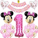 Minnie Luftballons, BESTZY Minnie Birthday Party Supplies Dekorationen Minnie Themed 1st Birthday Party Supplies für Miickey Mouse Themenparty