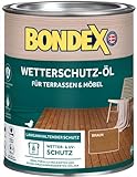 Bondex Wetterschutz Öl Braun 0,75 L für 8 m² | Langanhaltender Schutz | Wetter & UV-Schutz | Biobasierte Technologie | Extrem Wasserabweisend | Wetterschutzöl | Holzschutz