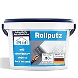 Plid® Rollputz innen & aussen fein Weiß matt [20kg] - atmungsaktiv hohe Deckkraft verarbeitungsfertig - Roll und Streichputz für aussen & innen grob & fein - Innenputz fertig - Putzfarb