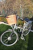 Marcus Hundefahrradkorb für Fahradlenker aus Weide mit Metallgitter und Kissen XL oder XXL Natur Weidenkorb Lenkerkorb für Fahrrad (XL mit Kissen)