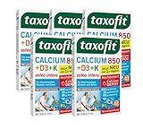taxofit® Calcium 850 + Vitamin D3 + K Depottabletten hochdosiert für Knochen, Muskeln und Zähne Vorratspackung (150 Tabletten)