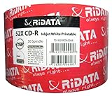 50 Ritek Ridata 52 x CD-R 80 Min. 700 MB weiß Inkjet Hub bedruckbar