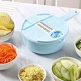 Ljings 12 in 1 Gemüseschredder & Food Dicer, Mit Wache Und Eiweiß-Trennzeichen, Küchen-Mehrzweck-Julienne-Reibe, Zubereitung Von Kohlenhydratarmen Mahlzeiten Veggie,B