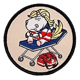 Café Viereck ® Bundeswehr Sanitäter Einhorn mit Trage Fun Patch Gestickt mit Klett - 8
