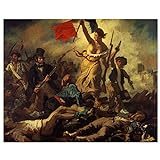 JUNIWORDS Poster, Eugène Delacroix, Die Freiheit führt das Volk, La Liberté guidant le peuple, 75 x 60 cm