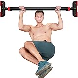 DH FitLife Klimmzugstange Türrahmen ohne Schrauben | Pull up bar Doorway zum Eindrehen | Türreck für Krafttraining | Reckstange für Tür 72-92cm | Mit Wasserwaage
