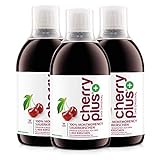 Cherry PLUS Konzentrat aus 1.450 Montmorency-Sauerkirschen - hochkonzentriert (aus Direktsaft) – naturrein – 3 x 500 ml