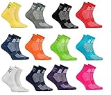 Rainbow Socks - Jungen Mädchen Sneaker Baumwolle Antirutsch Sport Stoppersocken - 12 Paar - Rot Grün Gelb Blau de Mar Blau Blau Marino Rosa Weiß Schwarz Grau Orange Violet - Größen 30-35