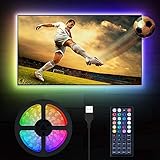 LED TV Hintergrundbeleuchtung, MustWin 3M USB TV Licht RGBW Beleuchtung für 32-60 Zoll LED Strip Dimmbar mit RF-Ferbedienung 6000K Kaltweiß, 6 Modi SMD 5050 für Fernseher PC Monitor Haus Deko