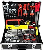 Famex Werkzeuge 745-48 Alu Werkzeugkoffer gefüllt | Werkzeugkasten befüllt | Werkzeug Set für Haushalt, Garage & Werkstatt | 121-/164-tlg