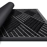 PureJoy Fußmatte Außen 60x90cm Gummi Rutschfester Design Matte für die Haustür Eingangstürmatte, Waschbar Schmutzfangmatte für Niedriger Eingangsteppich
