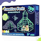 Tiny Land DIY Höhle Kinder Konstruktionsspielzeug - Im Dunkeln Leuchtendes, Outdoor Spielzeug für 5+ ahre alt Junge & Mädchen - 130PCS Kreatives Bauset Für Kinder Höhle Bauen Indoor