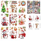 Bangquan Weihnachten Fensterbilder für Christmas Decoration, Wiederverwendbar Abnehmbar Dauerhaft Weihnachtsfensteraufkleber Fensterdeko W