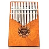 GUNAI 17 Schlüssel Kalimba Daumenklavier, Mahagoni Marimba Instrument mit Tuninghammer und 7 Zubehör für Musikliebhaber Anfänger