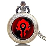 Classic Taschenuhr Wow World of Warcraft Tribal Emblem Symbol Game Movie Taschenuhr für Herren, Quarz-Taschenuhr Geschenk - dgsdrhs