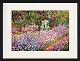 1art1 Claude Monet Poster Der Garten des Künstlers In Giverny, 1900 Gerahmtes Bild Mit Edlem Passepartout | Wand-Bilder | Im Bilderrahmen 80x60 cm