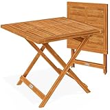 Casaria® Gartentisch Balkontisch Wetterfest Klappbar Holz 70x70cm 80kg Belastbarkeit Balkon Garten Terrasse Tisch Klapptisch Pflanztisch Akazie B