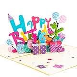 Pop-Up Geburtstagskarte 3D Grußkarte. 3D Pop Up Karte mit DIY-Nummern zum Geburtstag für Frau, Freundin, Schwester, Mutter, Vater, oder Kinder. (Happy Birthday)