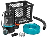 Gardena Hochwasser-Set 9000: Tauchpumpe mit Fördermenge 9000 l/h, Automatic-Funktion, Schmutzpartikelfilter bis 25 mm, inkl. Schlauch-Anschluss und Aufbewahrungsbox, 300 W (9041-20)