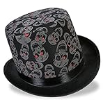 KarnevalsTeufel Zylinder Totenkopf in schwarz für Erwachsene Zombiehut Halloween Accessoire