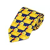 HIJAJA Enten-Krawatte Blau und Gelb – Enten-Krawatte – Fancy Tie – Kostüm (1), LD-1-5