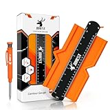 JOREST Konturenlehre Groß Weihnachtsgeschenke mit Feststeller + Tieflochmarker, Konturenlehren, Laminat Schablone, Contour Gauge, Anzeichnen Konturenschablone, Vervielfältigungslehre, Konturmessg