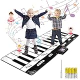 Innedu Groß Klaviermatte, 180cm*74cm & 24 Tasten Piano Matte Mit 8 Musikinstrumenten, Tanzmatte geeignet für Kinder Erwachsene, Die mit Mehreren Personen Spielen Musikteppich Lernspielzeug