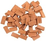 Hiawbon 300 Stück Mini-Mauersteine, rot, Modellbau-Set, Miniatur-Ziegelsteine, Figuren, Landschaftsbau, Zubehör, DIY Fake Bricks Modell, Feengarten, Maßstab 1:16