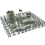 yahede 100-teiliges Armee-Spielzeug für Jungen – Armee-Actionfiguren-Spielset – Armee-Spielzeug-Spielset mit Aufbewahrungsbehälter, enthält Spielzeugsoldaten, Fahrzeuge, Flugzeuge, Boote für Kinder