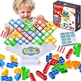 Yizemay Tetra Tower Spiel, 64 PCS Tetris Balance Spielzeug Tower Game, Kreatives Stapelspiel Stapeln Spielzeug für Kinder, Stapelblöcke Balancing Spiel für Jungen Mädchen ab Jahre(C)