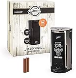 Wismec/Steamax RX Gen3 Dual Akkuträger 230 Watt + 2 x 3000 mAh Akku Mod-Box-Set E-Zigarette E-Shisha (dieses Produkt enthält kein Nikotin) (edelstahl)