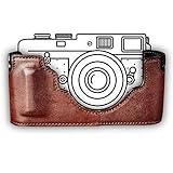 Leica M10 Half Case aus feinstem Rindsleder - Stabile & hochwertige Kameratasche für Ihre Systemkamera (Classic Line, Dunkelbraun (offene Version))