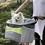 AGHH Transporttasche für Haustiere Fahrrad-Haustierkäfig Hundefahrrad vorne Kleiner Wagen Lenker Kleiner Haustierhalter mit Schultergurt 40 * 32,5 * 23 cm für Spaziergang Freien Ausflüge Wochenende