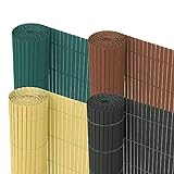 Froadp 90x400cm PVC Sichtschutzmatte Windschutz Imitat Bambus Sichtschutzzaun Verkleidung für Außenbereich Garten Balkon Terrasse(Anthrazit)