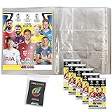 collect-it 2021/22 Topps Champions League - Trading Cards - Bundel mit 1 Leere Sammelmappe + 5 Booster und 40 Hüllen Sleeves