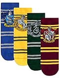 Harry Potter Kinder Hogwarts Socken Packung mit 4 Paar Mehrfarbig,3-5.5