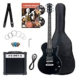 Rocktile Banger's Pack Komplettset E-Gitarre Single Cut Schwarz (Verstärker, Tasche, Kabel, Gurt, Plecs, Ersatzsaiten und Schule mit CD/DVD)