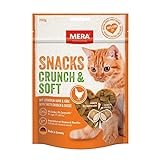 MERA Crunch & Soft mit Huhn & Käse, 200g köstliche Katzen Leckerlies, nahrhafter Katzensnack voller Vitamine und Mineralien, Knuspersnack mit cremiger Füllung