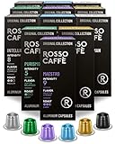 Rosso Caffe Kaffeekapseln Nespresso Kompatibel - 120 Aluminium Kaffeepads - 6 Köstliche Kaffeearomen - Kaffeemaschine Kapseln 100% Recycelbare