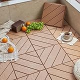 HGOuhK WPC Terrassenfliese Ineinandergreifende Kunststoff-Terrassendielen, Holzimitat, 27-teilig, wasserfeste Kunststoff-Verbund-Terrassendielen for den Innen- und Außenbereich für Balkon, Garten & T