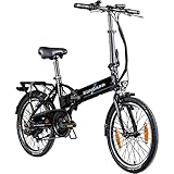 ZÜNDAPP Z101+ 20 Zoll E Bike Faltrad Damen Herren Elektrofahrrad klappbar Fahrrad Elektro Klapprad Ebike Pedelec E-Bike Erwachsene Klappfahrrad (schwarz/türkis, 37 cm)