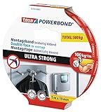 tesa Powerbond ULTRA STRONG - Doppelseitiges, extra starkes Montageband zur permanenten Befestigung im Außen- und Innenbereich - 5 m