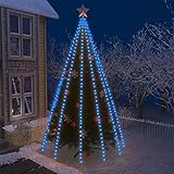 Festnjght Lichterkette Weihnachtsbaum Christbaumbeleuchtung für Tannenbaum Baum Beleuchteter Christbaum Deko Außen Weihnachtsbeleuchtung Außen Innen Weihnachtsdeko Blau 500 cm