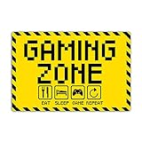 Gaming Zone Schild 20 x 30 cm eat Sleep Game Repeat für Gamer aus Stabiler PVC Hartschaumplatte 3mm mit UV-Schutz von STROBO
