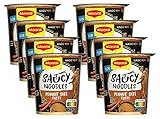 Maggi Magic Asia Saucy Noodles Peanut Saté Taste Cup, 8er Pack (8 x 75g)