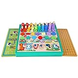 Cipliko 3 Stück Puzzlespielzeug, digitales Puzzle aus Holz, 9 in 1, sortiert, Montessori Spielzeug für Kleinkinder, Montessori Spielzeug für die Kleinkinder, zum Zählen, Sortieren von Formen