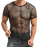 Manview Herren Unterhemd Netzstruktur - Netzhemd mit halbem Arm (XL)