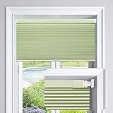 LazBlinds Schnurlose, zelluläre Jalousien, ohne Werkzeug, ohne Bohren, für Fenster, Größe 78,7 x 162,6 cm, Grün