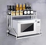GHFHF Mikrowellenständer Edelstahl Küche Organizer Rack Wandaufhänger Küche Aufbewahrungshalterung Ofen Rack Stand (Size : 58X48X37CM)