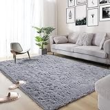 Impression Wohnzimmerteppich - Hochwertiger zertifizierter Flächenteppich - Solid Color Teppich Hellgrau